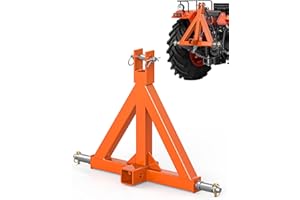 Sulythw 3 Point 2" Trailer Hitch Receiver Heavy Duty Tractor Drawbar Quick Hitch Category 1 Compatible with BX, Kubota, John Deere, NorTrac, Kioti, Yanmar Orange