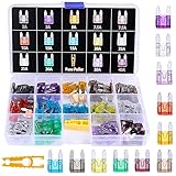 Winlyn 140pcs Assorted Auto Car Truck Mini Blade Fuse Assortment 2 3 5 7.5 10 15 20 25 30 35 40AMP Car Boat Truck SUV Automotive Replacement Fuses - Low Profile Mini Small ATM/APM Blade Fuses