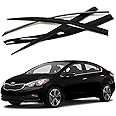 AUTOCLOVER Tape-On Rain Guards Window Visors 4 Pcs Set for Kia Forte/Window Deflectors, Out-Channel Vent Shades (Smoked 2014-2018)