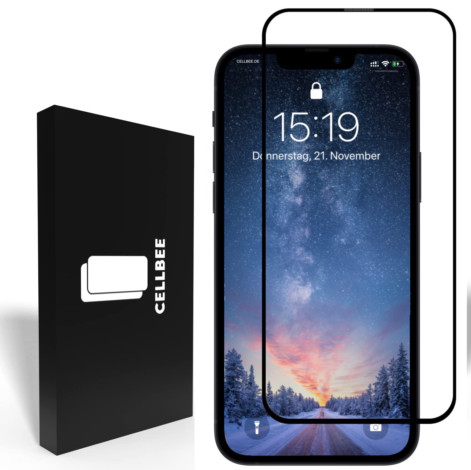 CELLBEE Unbreakable iPhone 13 Pro Max Tempered Glass Film Suitable for Apple Tempered Glass Film, Dust-Free, Pack of 2 Premium Screen Protectors, Full Cover Protective Film, Unbreakable, Black