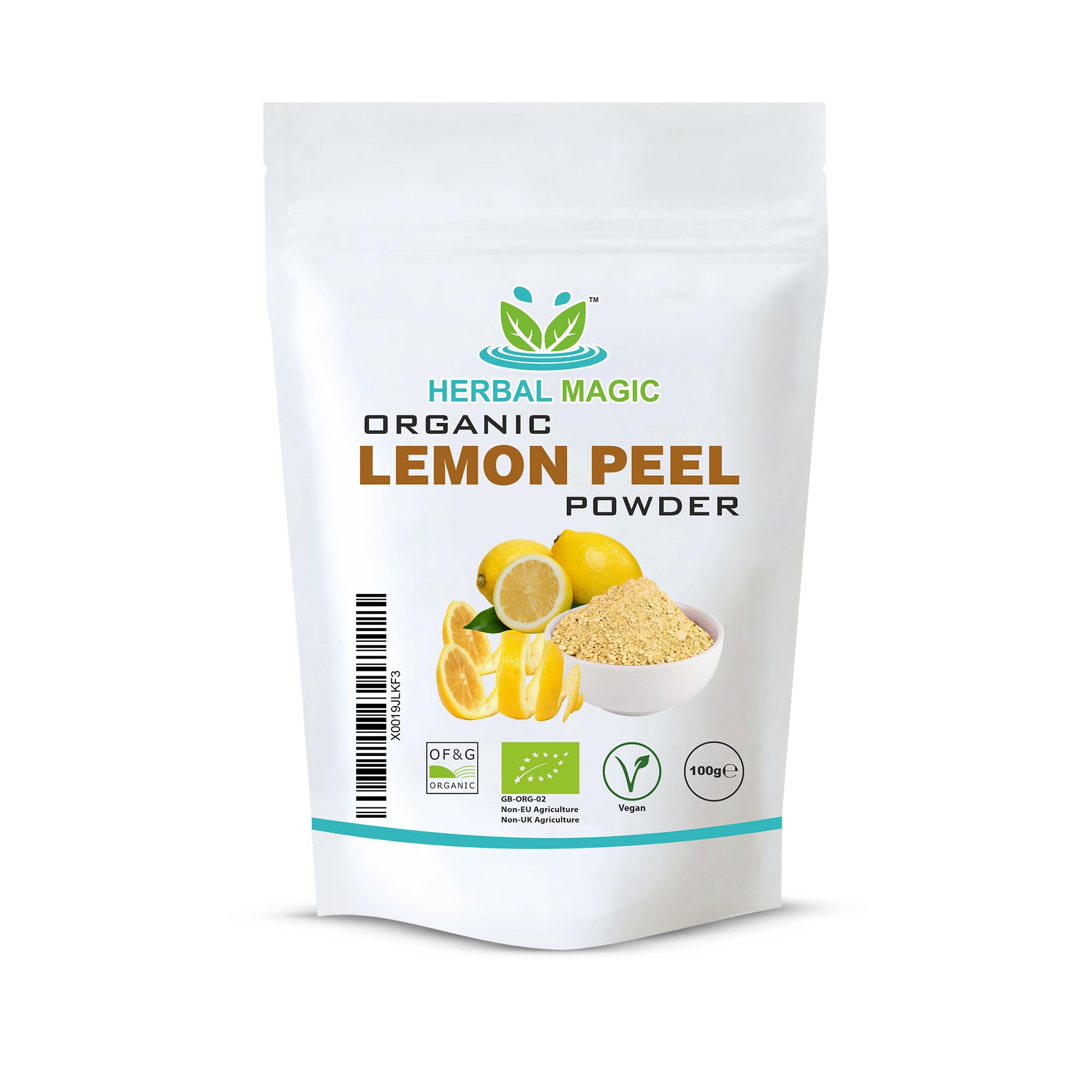 Herbal Magic's Pure & Organic Lemon Peel Powder Natural Hair Face mask - Free from additives & preservatives/chemicals - Premium Quality-100g