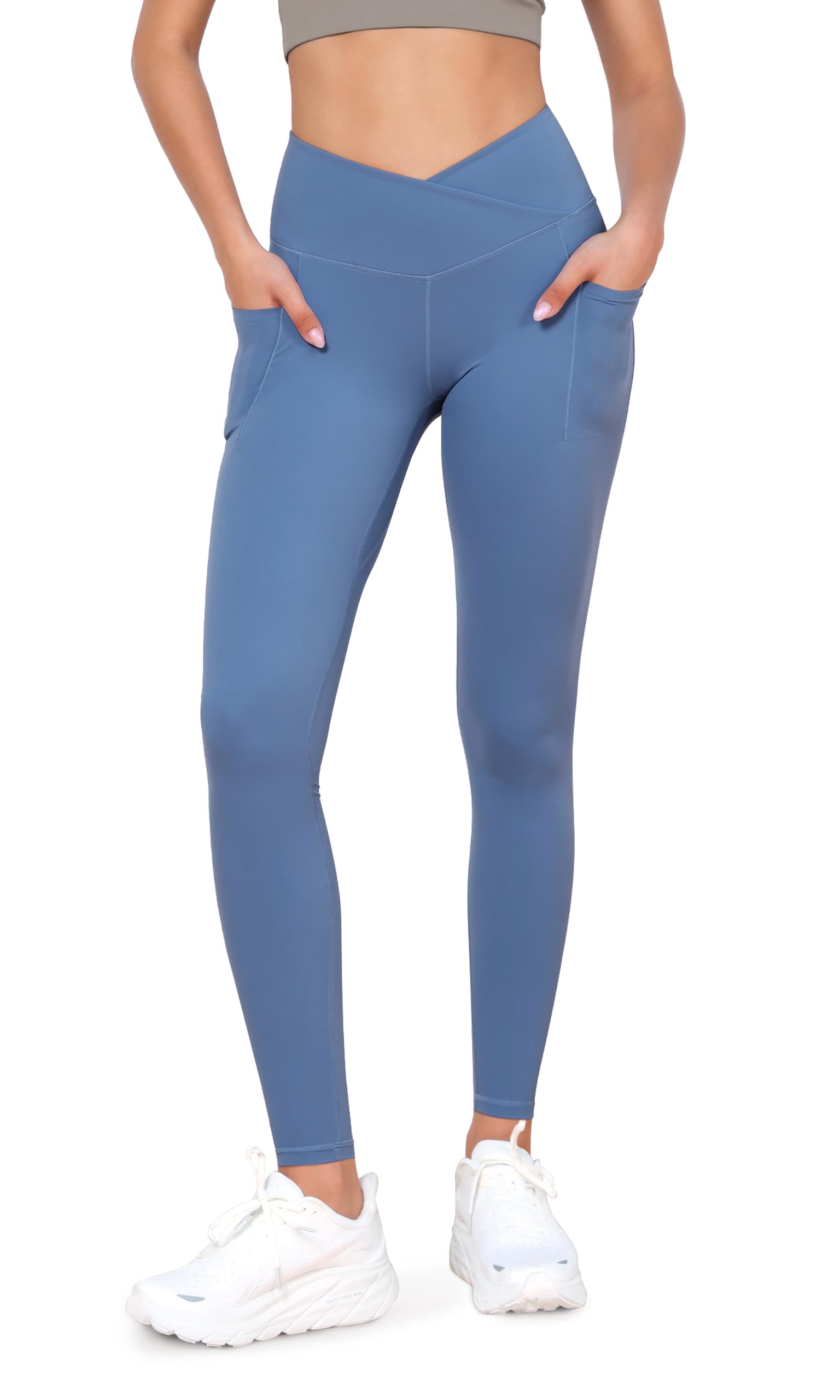 ODODOS Cross Waist Yoga Leggings for Women with