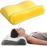 RESTCLOUD Contour Memory Foam Pillow, Cervical Neck Pillow for Neck Pain Relief, Ergonomic Memory Foam Neck Pillow for Side and Back Sleeper (Firm)