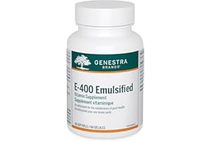 Genestra Brands - E-400 Emulsified - Naturally Emulsified Vitamin E - 60 Softgel Capsules