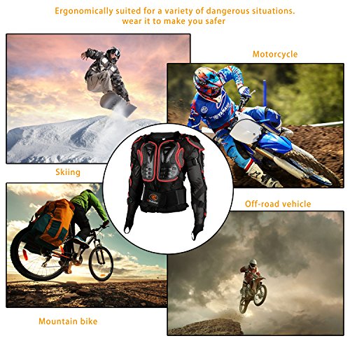 Ridbiker Motorcycle Full Body Armor Protector Removable Racing Jacket Motocross Spine Chest