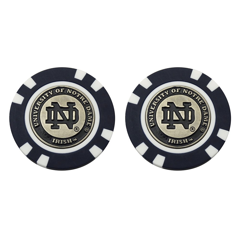 Team B01bmy6n12 マグネットゴルフボールマーカー付き ノートルダムポーカーチップ 2個パック Golf ゴルフマーカー 大切な