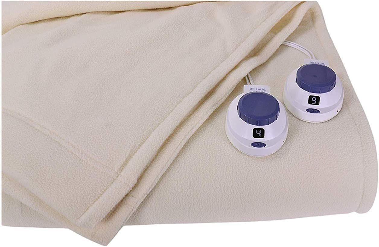 Photo 1 of SoftHeat by Perfect Fit | Luxury Micro-Fleece Low-Voltage Electric Heated Blanket (Full, Natural) (LVBF-H2-030)