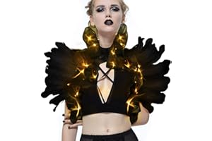 UQJE Victorian Natural Feather Shawl Shrug Shoulder Wrap Gothic Collar Costume Accessories