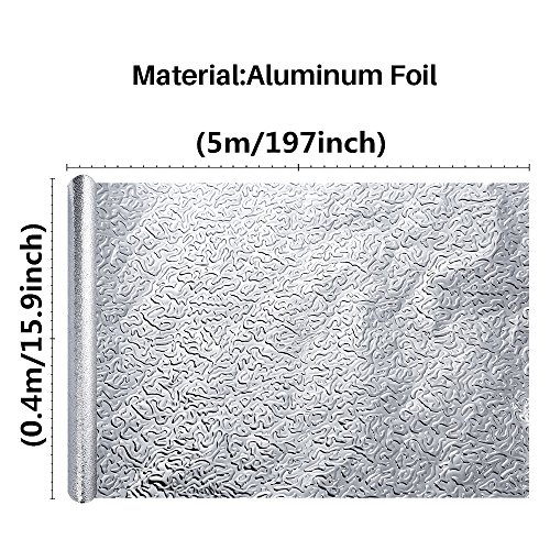 Kitchen Backsplash Wallpaper - Premium Peel&Stick Aluminum Foil Wall Paper|Self-Adhesive Backsplash for Kitchen Walls Cabinets Drawers & Shelves|Anti-mold, Heat Resistant & Washable Kitchen Wallpaper
