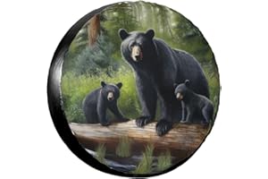 Eugzak Rv Spare Tire Covers for Rv Trailers Wheel Protectors Tyre Covers Weatherproof and Dustproof Wheel Covers Universal Fit for Trailer Rv SUV Truck Travel Trailers Camper 15" - Bears