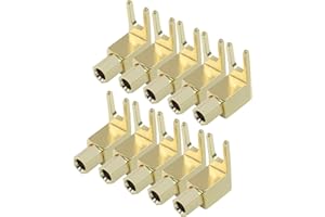 Zorveiio 10 Pack Hi-Fi Banana Plug to Spade Adapter Plated Brass Connector with Dual-Angle Screw for Vintage Speaker/Audio Cables (Wy-yp01)