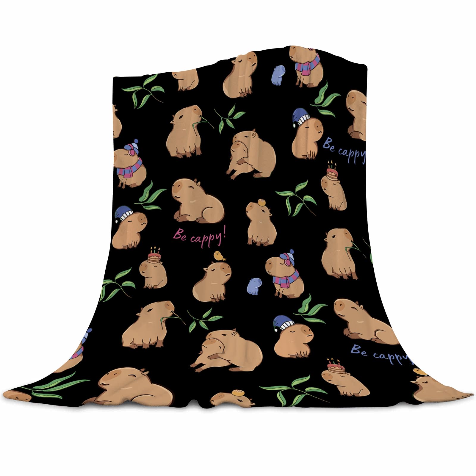 Gaakvrr Capybara Blanket Capybara Gift Party Decorations Plush Blanket for Bedroom Couch Sofa Kids Adults All Seasons 130x150cm(50x60 Inch)