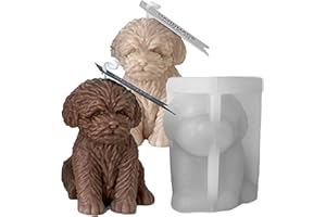 JAPLEED Cute Dog Silicone Molds for Candle Making, Chocolate Cake Decorating, Resin Casting, Soap Wax Art & Home Decor