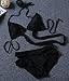 Nulibenna Bandage Halter Push up Cross Criss Cut Out 2 Piece Bikini Swimsuit Black