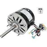 DL1056 Blower Fan Motor Replaces A.O. Smith/Century DL1056, Fasco D701 | Embraco E205 GE 3587 Marathon X004 Rotom R43587 Reversible Rotation Motor, 1/2 HP, 1075 RPM, 3 Speed, 115 V 48 Frame Leungoo