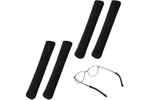 Glirops Eye glasses ear grippers-4 pcs comfortable eyeglasses ear cushions, relieves ear fatigue and pain, prevents slipping, fits all eyeglasses, suitable for men, women, children (black)