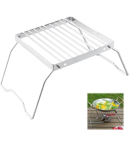Réchaud à Bois De Camping REDCAMP En Acier Inoxydable - Compact, Pliable, Avec Sac Et Grille, Pour Randonnée Et Pique-nique Sac De Transport Inclus
