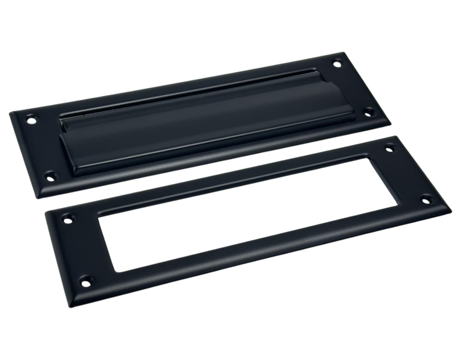 Photo 1 of QCAA Solid Brass Mail Slot, with Solid Brass Interior Frame, 10" x 3", Matte Black, 1 Pack
