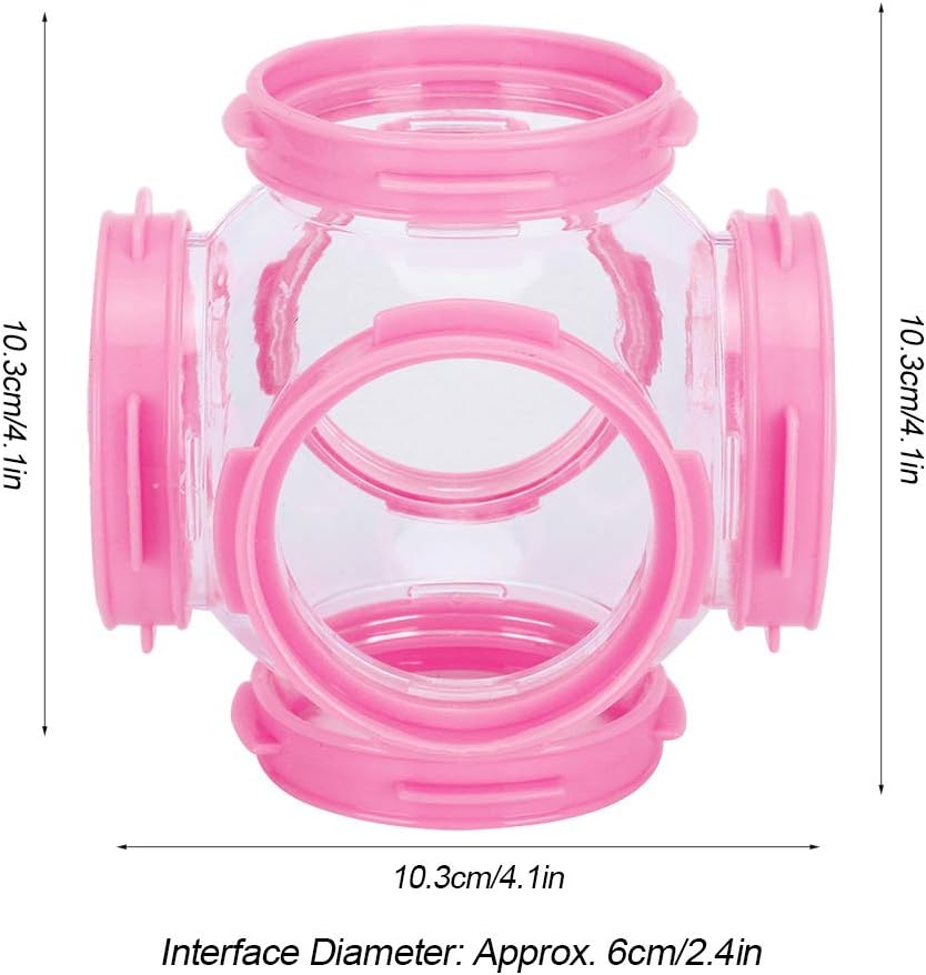 2 Pack Hamster Tube Tunnel Toy - Pet Tube Tunnel for Small Pets DIY Cage Accessories Pipeline Fittings (Pink) - Image 4