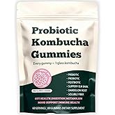 FORTIRISE Probiotic Kombucha Gummy - Prebiotics + Probiotics + Postbiotics | Contains MCT Oil, elm bark, Dandelion Root, and Fiber | Promotes Gut Health | 60 Capsules