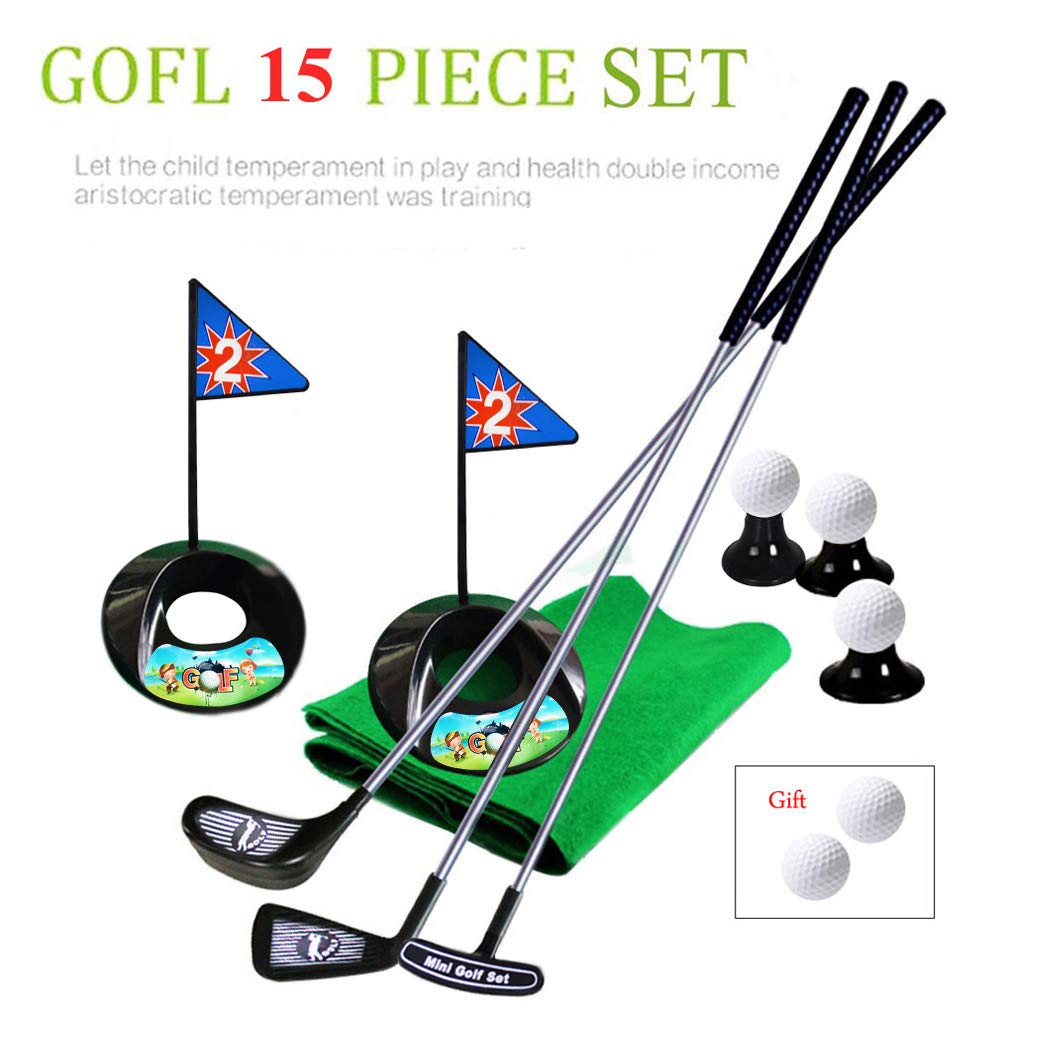 sowofa Children's Golf Toys 14 Piece Set Full Metal Rod Golf Products