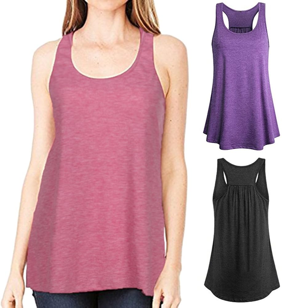 FMLQYZ Canotta Sportiva Donna Fitness Running Top Sportivo Senza