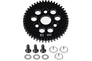 BRKRC M1 Spur Gear Steel Upgrades Main Gear 43T 44T 45T 46T 49T Spur Gear Mod 1 for 1/8 1/10 TRA-XXAS Slayer Pro 4X4 Revo 3.3 ARRMA HPI HOBAO LOSI (46T)