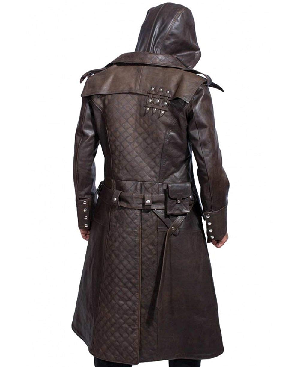 Photo 1 of Jacket Craft Assassin's Creed Syndicate Jacob Frye Brown Leather Trench Coat For Men (XX-Large)