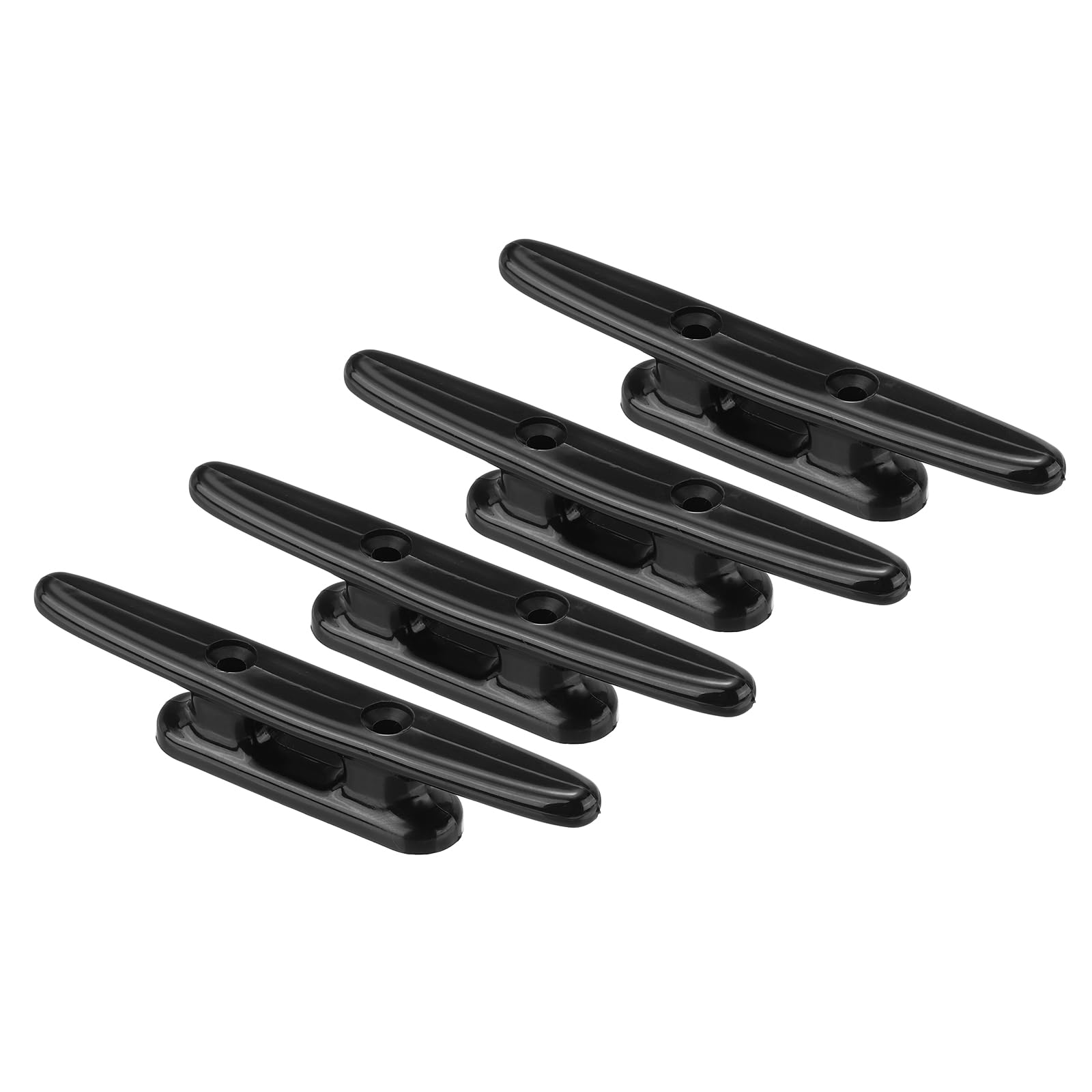PATIKIL 4 Inch Nylon Boat Dock Cleat 4 Pack Kayak Small Rope Tie Cleat Dock for Marine Deck Boats Canoes Kayaks, Decor, Black