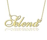 AOLO Selena Heart Name Necklace 18k Gold Plated