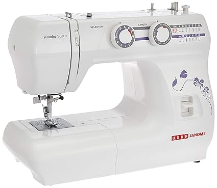 Usha Janome Wonder Stitch Automatic Zig-Zag Electric Sewing Machine (White)