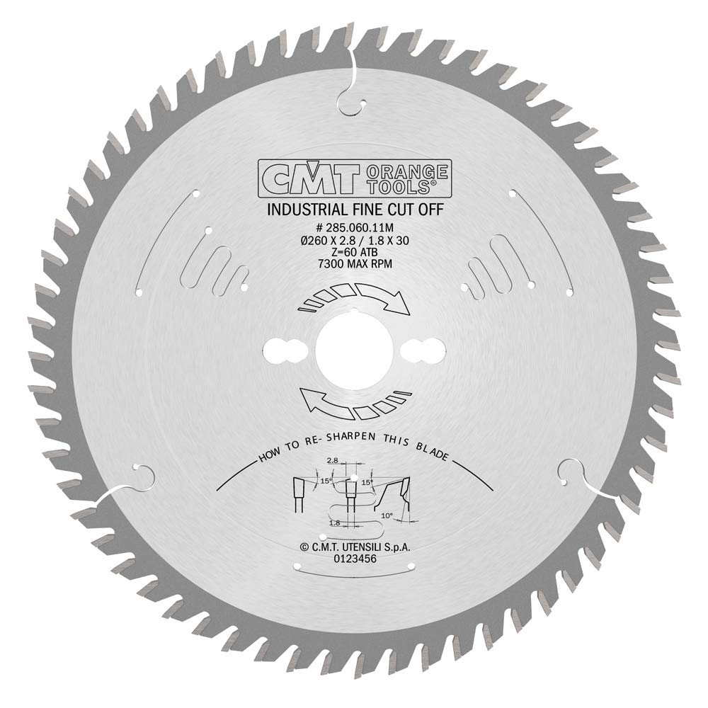 CMT Orange Tools 285.060.11 M – Ripping-Crosscut Saw Blade 260X2.8X30 Z60 10Atb