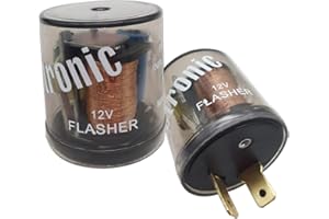 GKmow 2 PCS Car 2 Pin Flasher, 20A 12V Transparent Round Shell Fast Flasher Relay, LED Turn Signal Indicator Repair Tool, Universal Flasher Relay for Most Cars Motorcycles (Transparent)