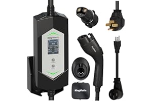 KingVlotix 40 Amp J1772/Tesla Level 2/1 Portable EV Charger with 25FT Cable, 240V NEMA 14-50 Plug & 120V NEMA 5-15 Adapter, J1772 car Connector & Tesla NACS Adapter as Tesla Charger