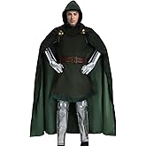 Men Dr Costume Villain Shirt Cloak Pants Warrior Outfit Halloween Movie Character Cosplay Accessories Set
