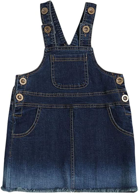Amazon Co Jp Lywenqinhg ベビー服 デニム ワンピース サロペットスカート ジーンズ ポケット 無地 カジュアル お出かけ 春 夏 色 デニム サイズ 110 服 ファッション小物