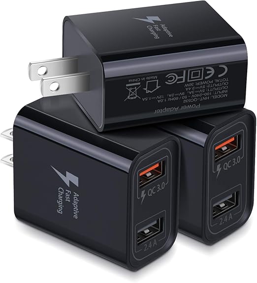Dual USB Wall Charger, Costyle 3 Pack 30W 2 Ports Adaptive