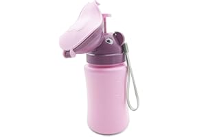 RENYIH Travel Potty, Portable Elephant Leakproof Potty Urinal Emergency Toilet Pee Bottle Cup Jar for Toddlers Kids Baby Boys and Potty Pee Training for Outdoor Car Travel Road Trip Camping Park Beach(Pink)