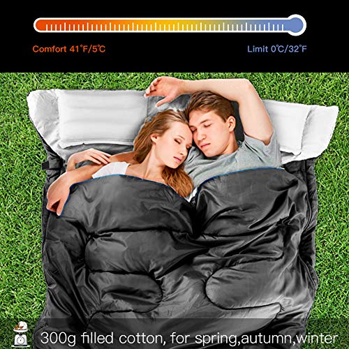 image for IDEALHOUSE Sleeping Bag, Lightweight Backpacking 2 Person Sleeping Bag