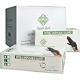 Sturdy Pack 4mil thick Disposable Nitrile Gloves- Powder & Latex Free- Non-Sterile Textured Work Gloves, Black