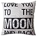 CoolDream Decorative 18*18 Inch Linen Cloth Pillow Cover Cushion Case, Love You To The Moon