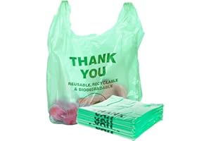Biodegradable T-Shirt Bags 500 Bulk – Eco-Friendly Green Grocery and Retail Shopping Bags