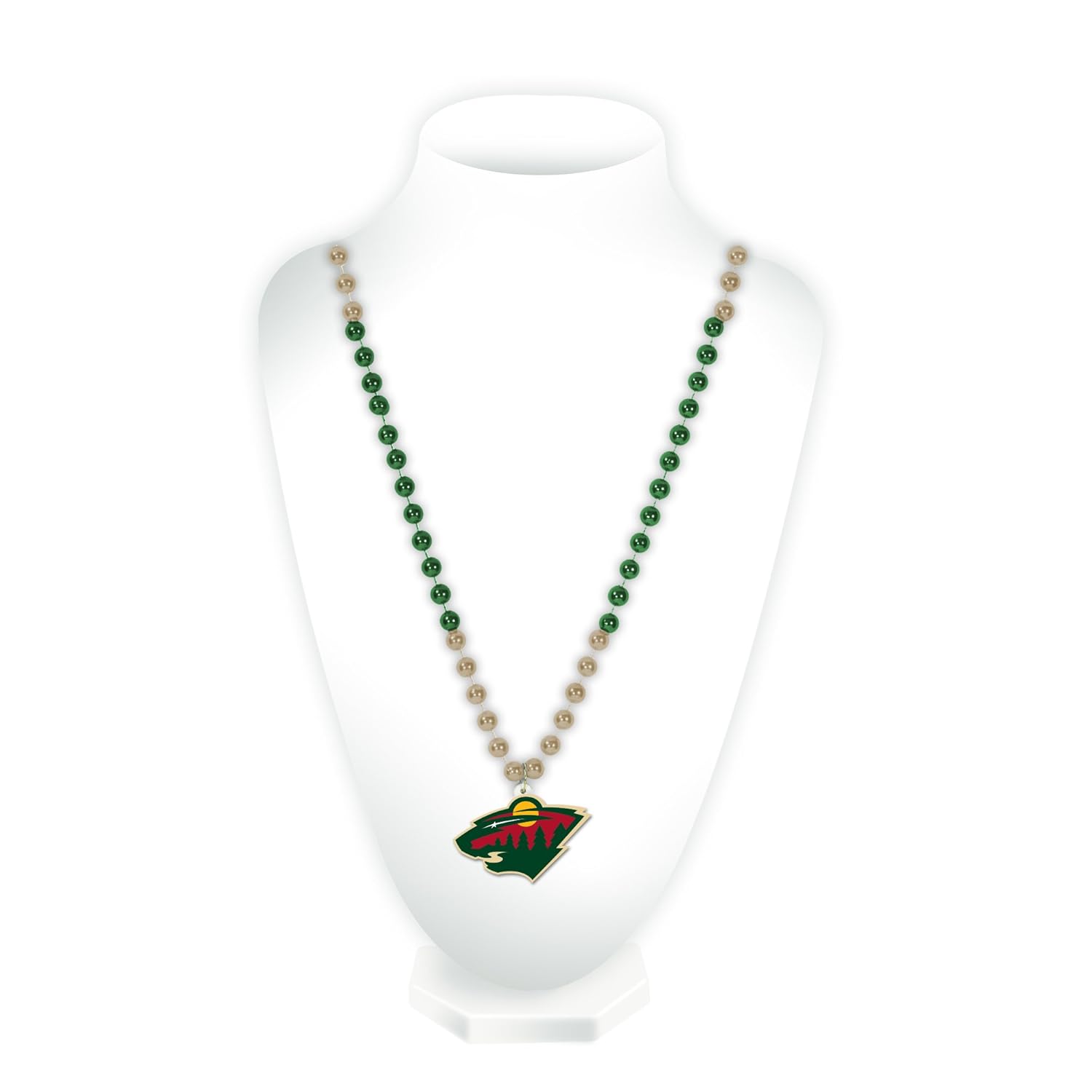 Rico Industries NHL Minnesota Wild Beads with Medallion 19 Green