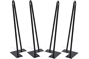 MSOBAIW 16 inch Hairpin Metal Coffee Table Legs Set of 4, DIY Furniture Pin Legs for Side Table, Nightstand, Chair ect, 3/8"Thick Heavy Duty Mid-Century Modern