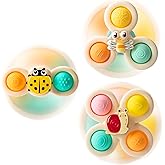 TOHIBEE 3PCS Suction Cup Spinner Toys for 1 2 Year Old Boys Spinning Toys Baby Toys 12-18 Months Sensory Toys for Toddlers 1-