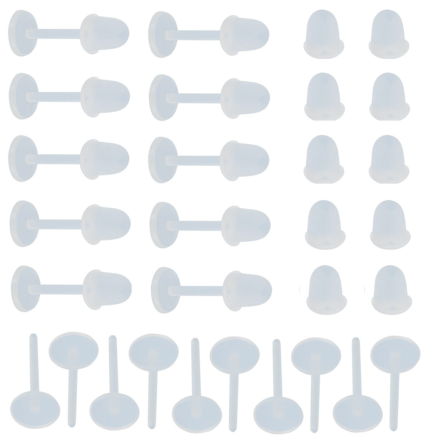 20 pieces 10 pairs clear acrylic standard earring retainers Great for