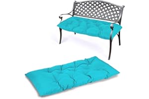 Yddsky Waterproof Indoor/Outdoor Garden Bench Seat Cushions,Thicken Patio Bench Soft Rocking Chairs Pad Lounger Seat for Wicker Loveseat Settee（59 X 19.6 in，Turquoise