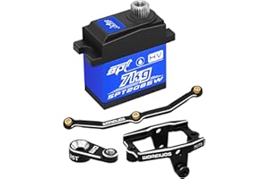 WOAEIUOS RC Digital Servo, High Torque Waterproof Metal Gear Servo with Servo Mount Bracket & Arm & Steering Link Combo for 1/18 TRX4M RC Crawler Car Upgrade Parts