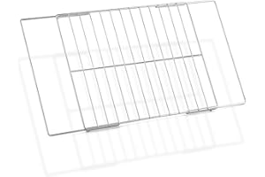 Atgestore Update 304 Stainless Steel Universal Adjustable Oven Rack Replacement for Samsung GE Whirlpool LG Frigidaire Kenmore Oven Rack Extendable Oven Wire Rack Shelf Adjusts from 17.3-25.6 Wide