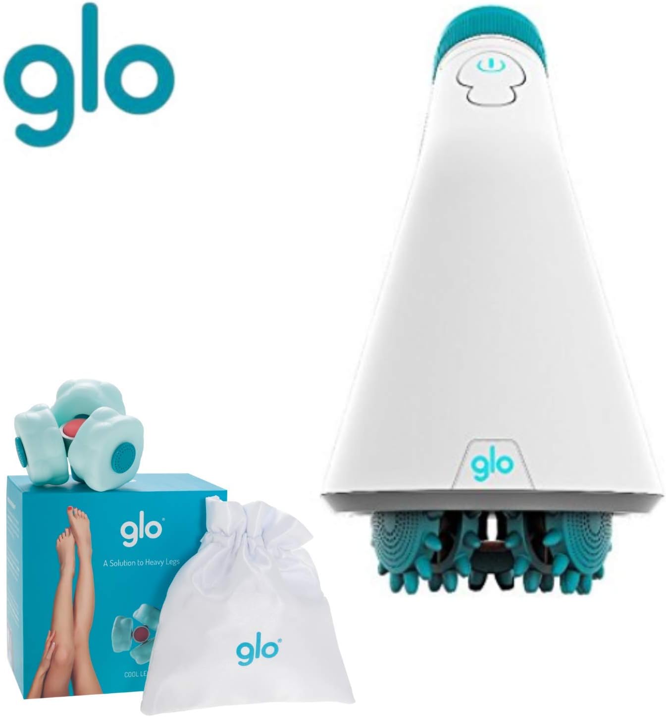 Bundle - Glo910 with Cool Legs - Deep Tissue Massage Machine Reduce Cellulite with Gel Ice Cool Legs Massage Roller Relieves Aching Legs for hot Weather, Prengancy, Long Haul Flights